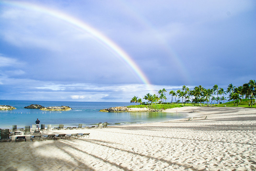ビーチと虹